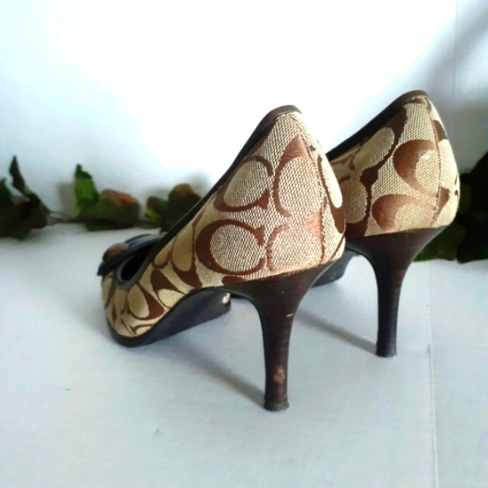 Coach Signature Coated Canvas and Leather Pump - Picture 10 of 16